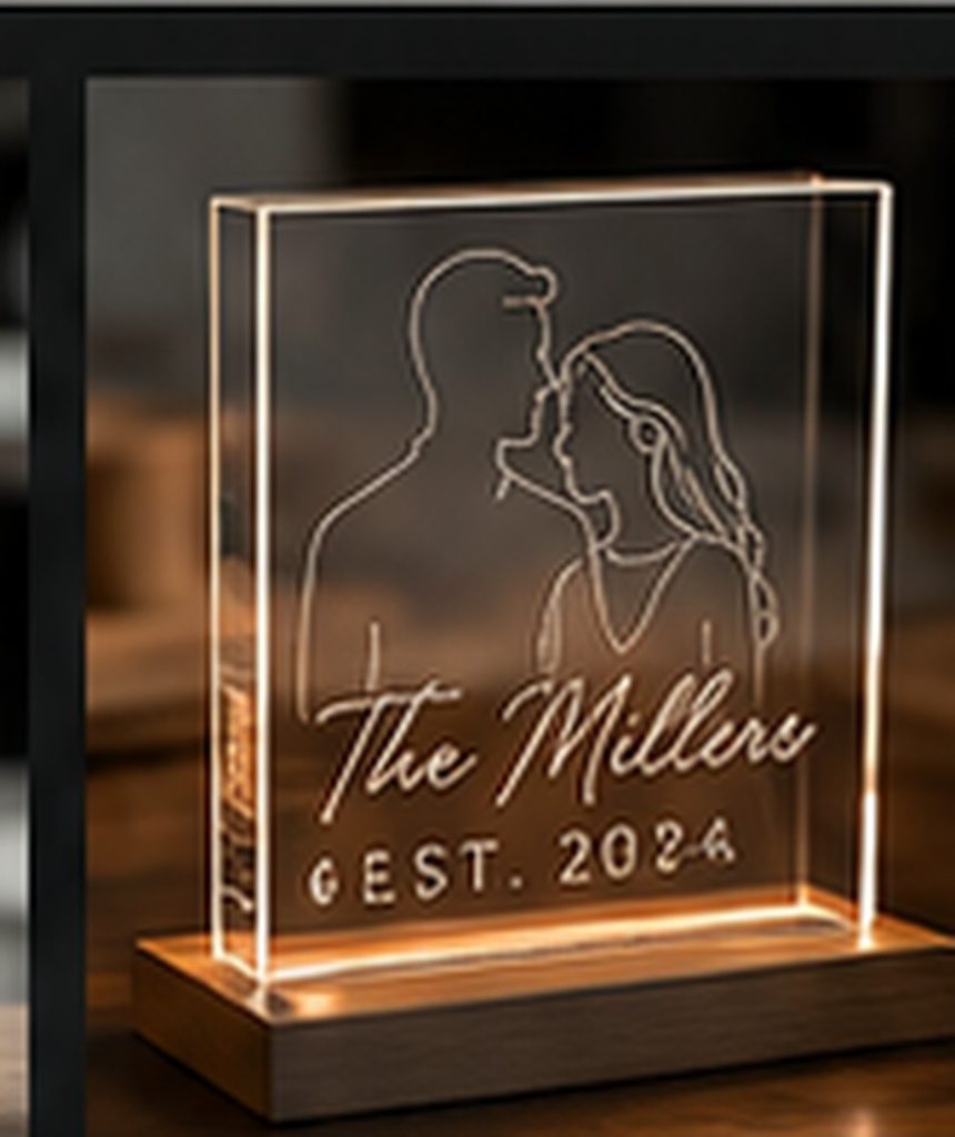Engraved acrylic display demo image