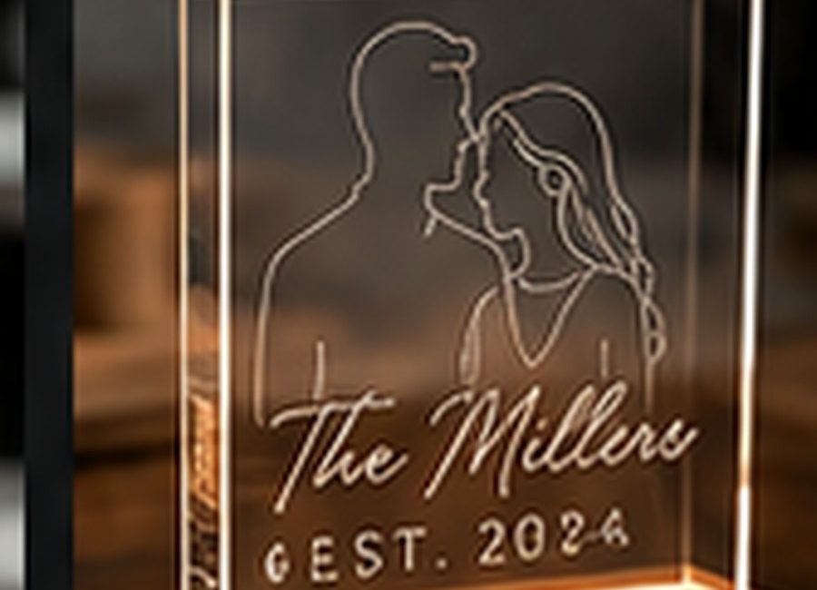 Engraved acrylic display demo image