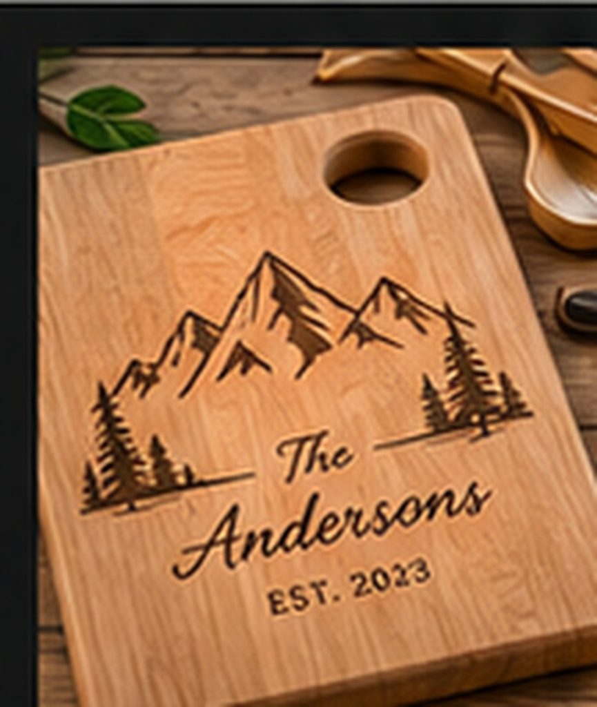 Engraved cutting board demo image