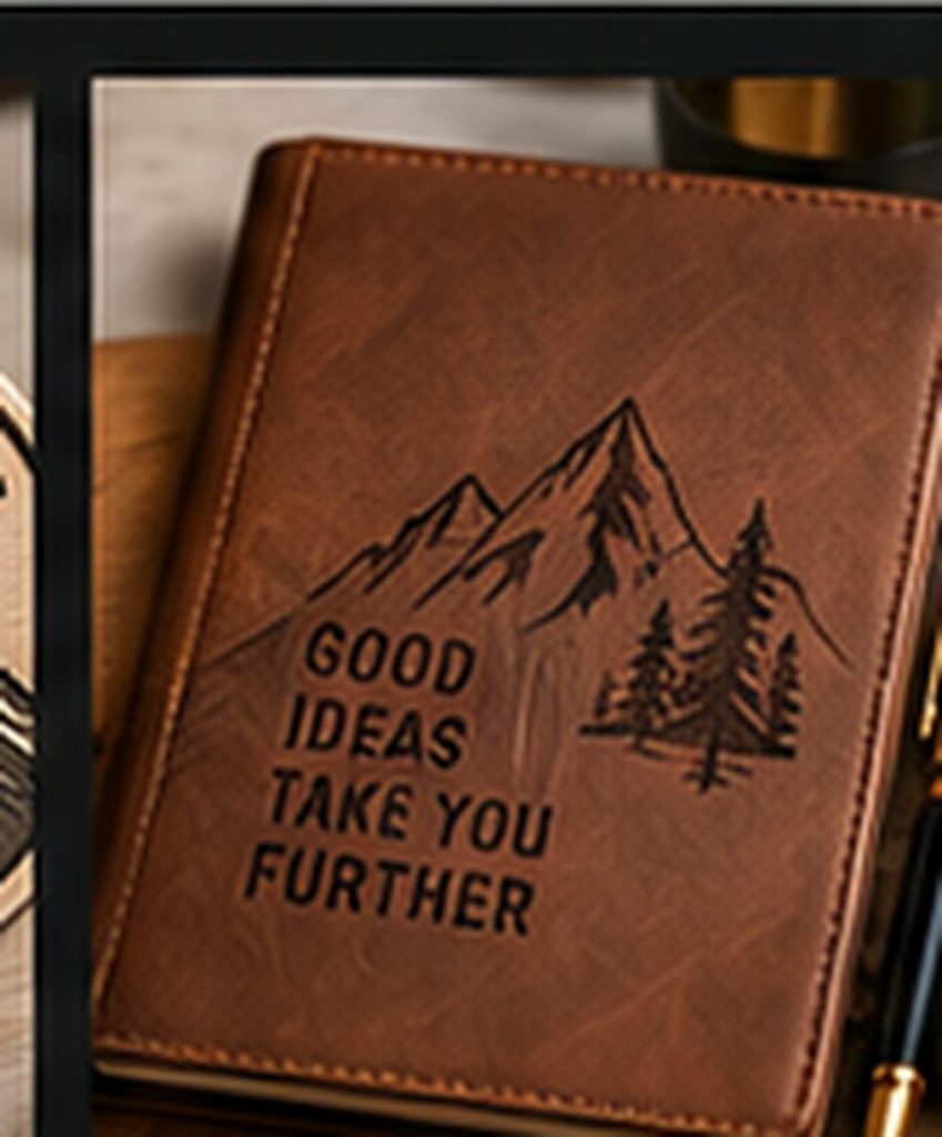 Engraved leather journal demo image