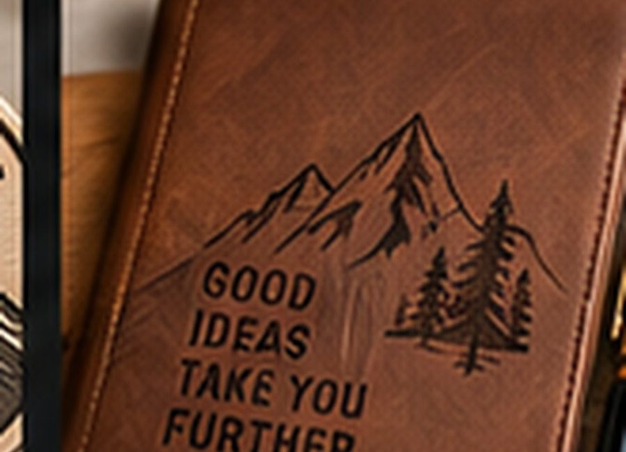 Engraved leather journal demo image